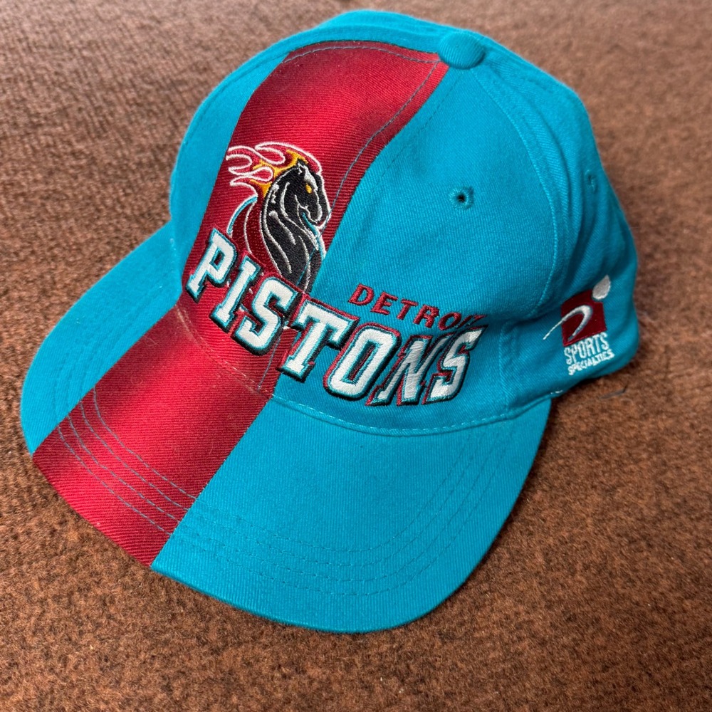 Vintage‎ Detroit Pistons Hat Sports Specialties Teal Horse Logo NBA Snapback Cap
